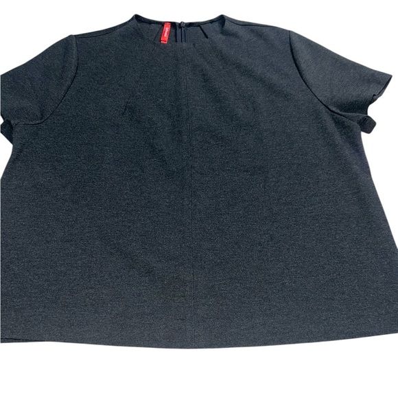 {NWT SPANX The Perfect Funnel Top Crewneck Ponte in Charcoal Heather Gray Large} - Picture 5 of 11
